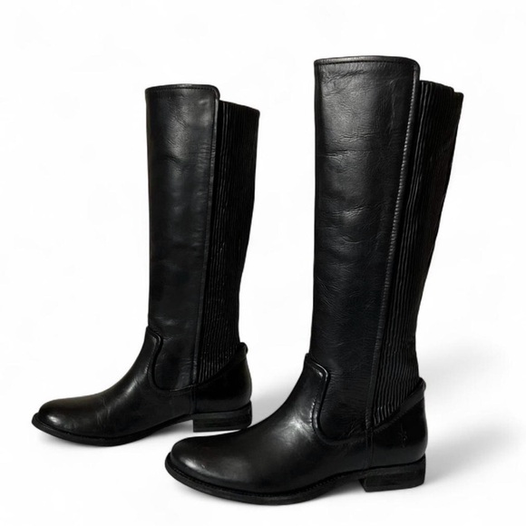 Frye Shoes - Frye Melissa Scrunch Tall Riding Boots Black Size 8